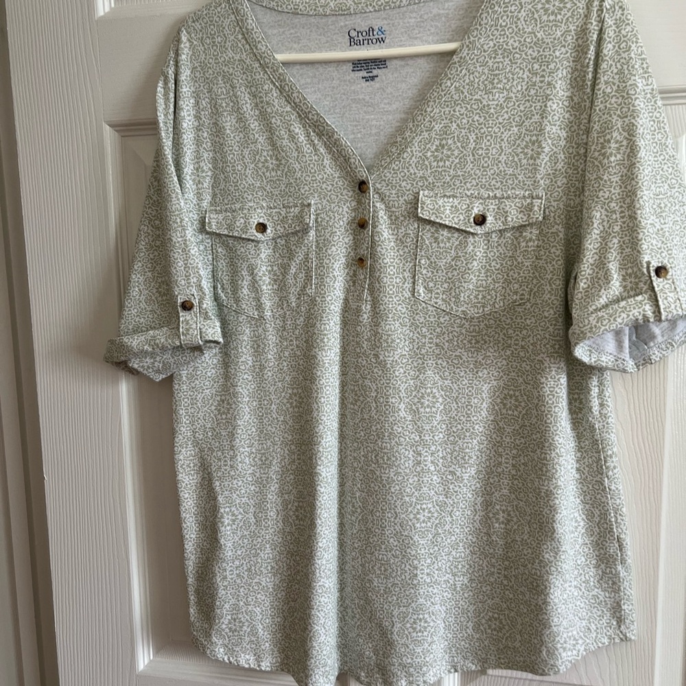 croft & barrow Green Women's Top